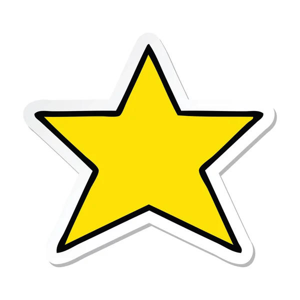 Pegatina de una linda estrella de oro de dibujos animados — Vector de stock