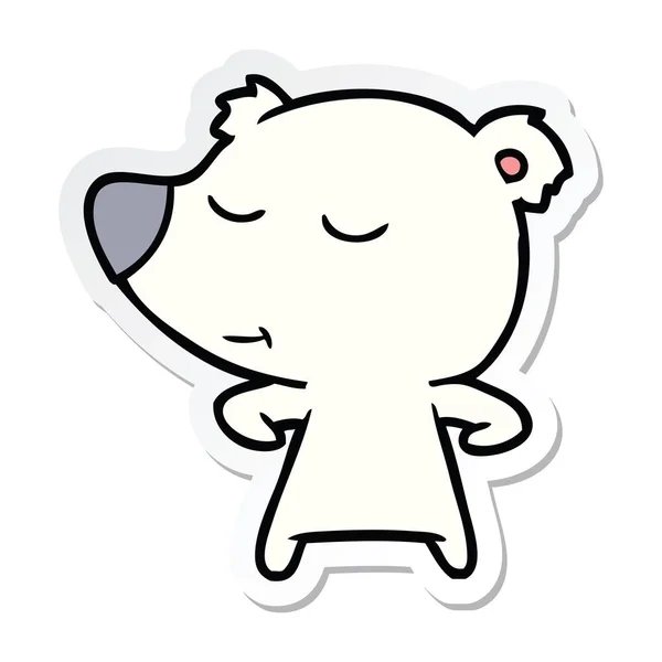 Etiqueta Urso Polar Feliz Desenhos Animados — Vetor de Stock
