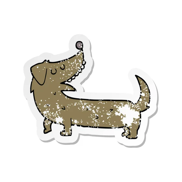 Etiqueta Angustiada Cão Dos Desenhos Animados —  Vetores de Stock