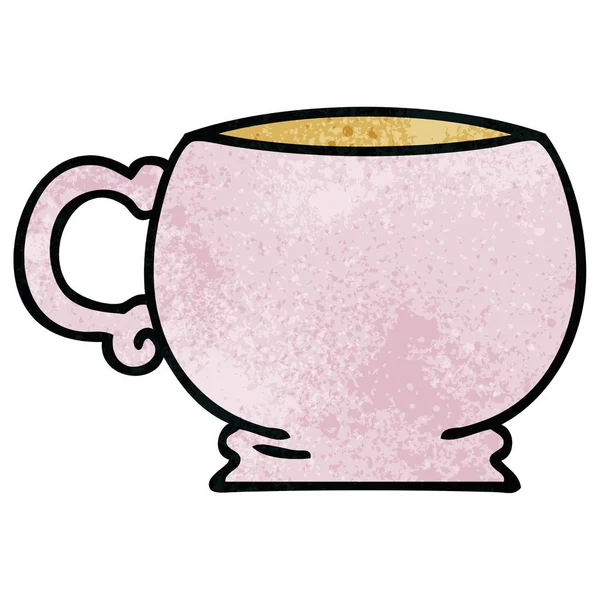 Bizarre main dessinée tasse de dessin animé — Image vectorielle