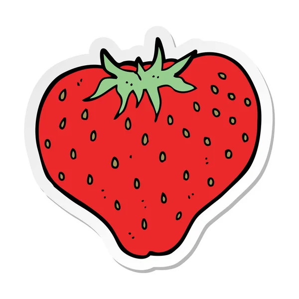 Sticker of a cartoon strawberry — Stock Vector