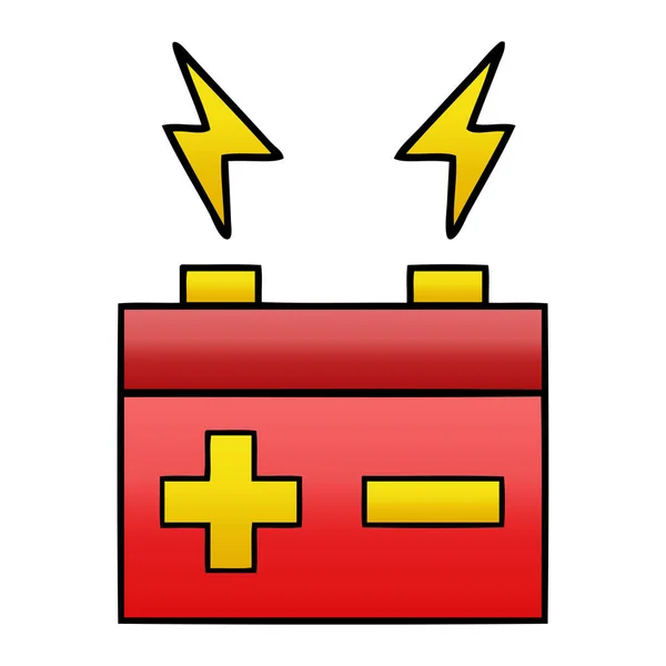 Gradient Grijs Cartoon Van Een Elektrische Batterij — Stockvector