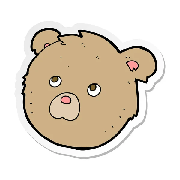 Etiqueta Rosto Urso Pelúcia Desenho Animado —  Vetores de Stock