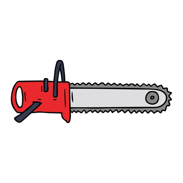 Cartoon doodle fo a chain saw — Stock Vector