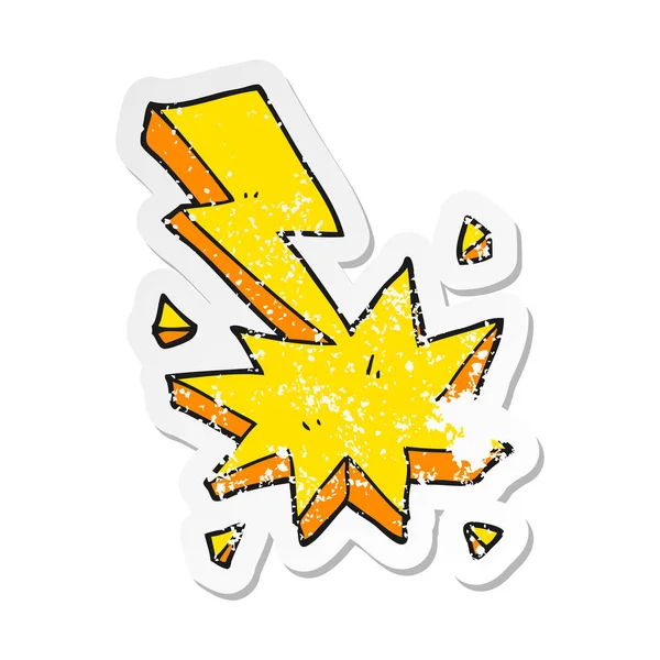 Retro Noodlijdende Sticker Van Een Cartoon Symbool Voor Staking Van — Stockvector
