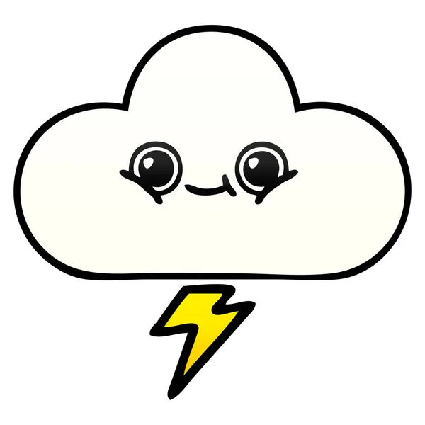 Gradiente sombreado dibujos animados tormenta nube — Vector de stock