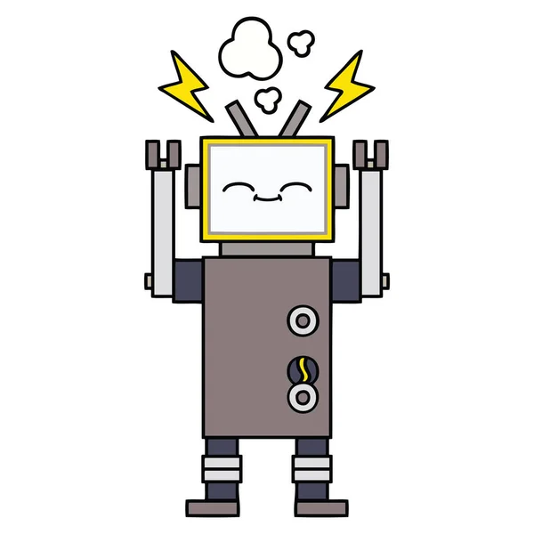 Söta tecknade robot — Stock vektor