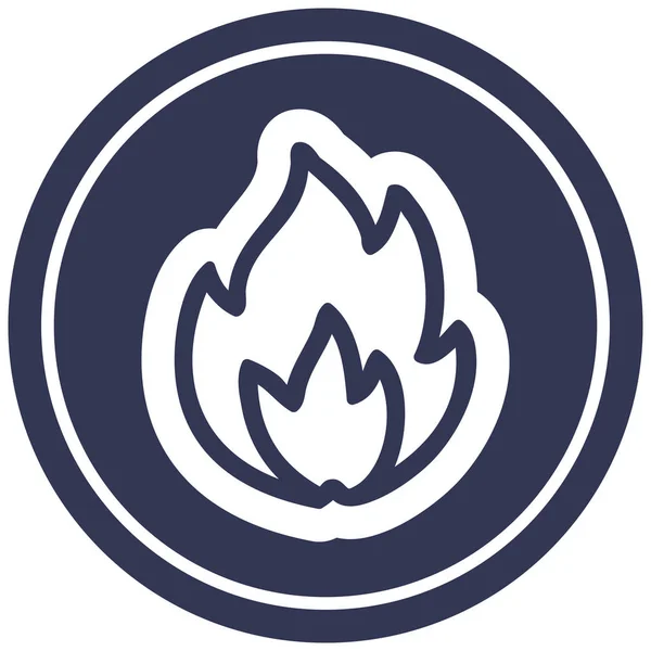 Symbole Icône Circulaire Flamme Simple — Image vectorielle