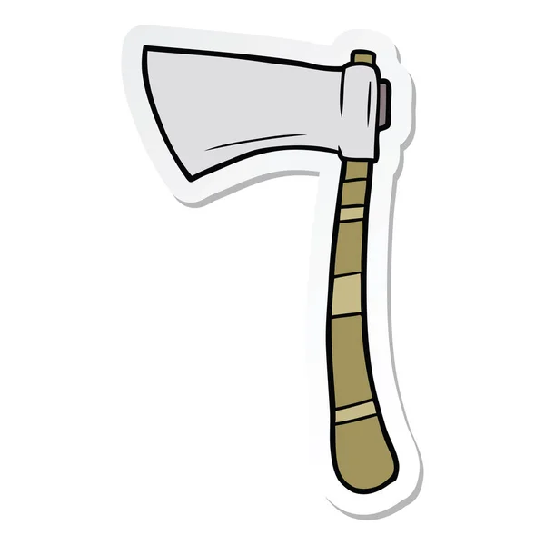 Sticker Cartoon Viking Axe — Stock Vector