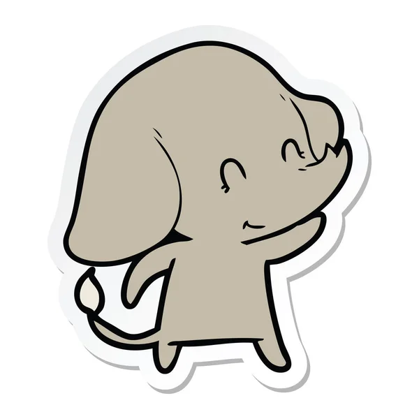 Sticker Cute Cartoon Elephant — Stock Vector