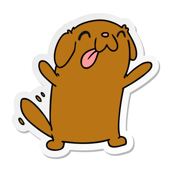 Sticker Dibujos Animados Ilustración Kawaii Lindo Perro — Archivo Imágenes Vectoriales