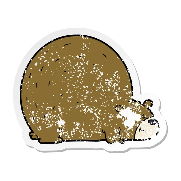 Distressed Sticker Cartoon Bear — Stock Vector