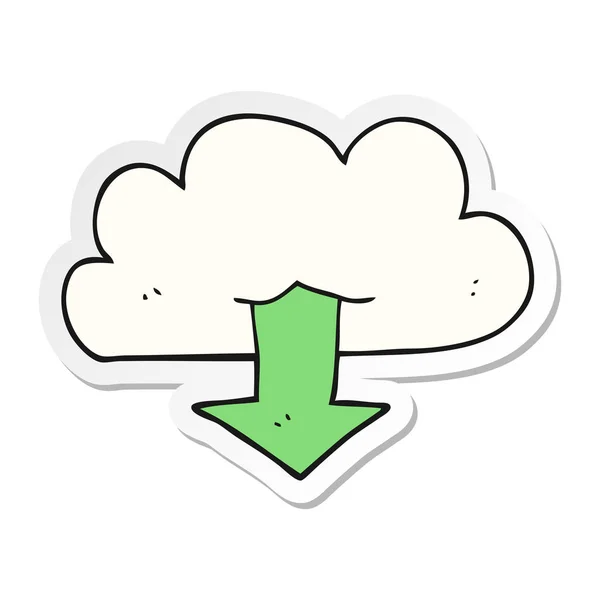 Pegatina Una Descarga Dibujos Animados Nube — Vector de stock