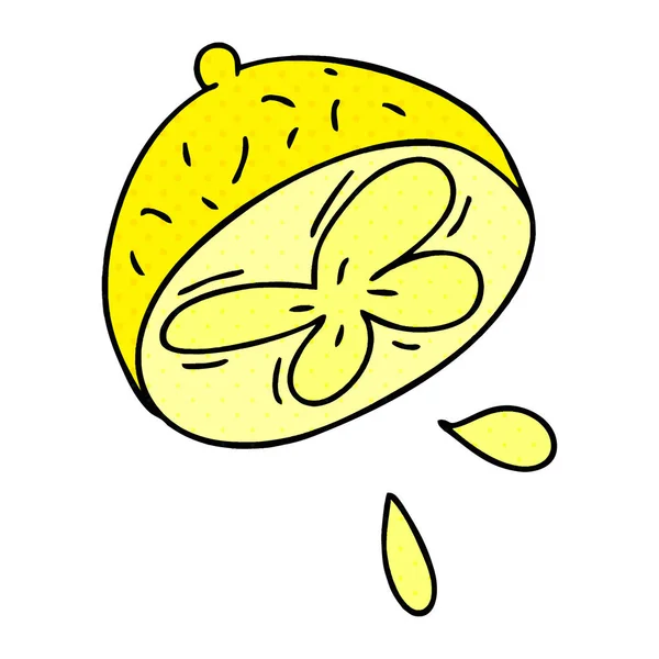 Estilo Quadrinhos Peculiar Limão Desenhos Animados — Vetor de Stock