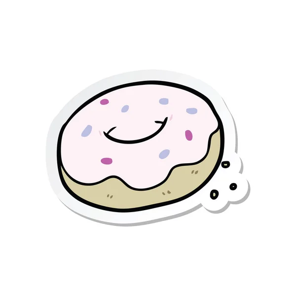 Etiqueta Donut Desenho Animado — Vetor de Stock