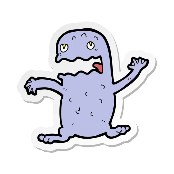 Sticker Cartoon Funny Frog — Stock Vector