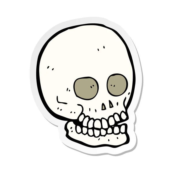 Sticker of a cartoon skull — Stock Vector