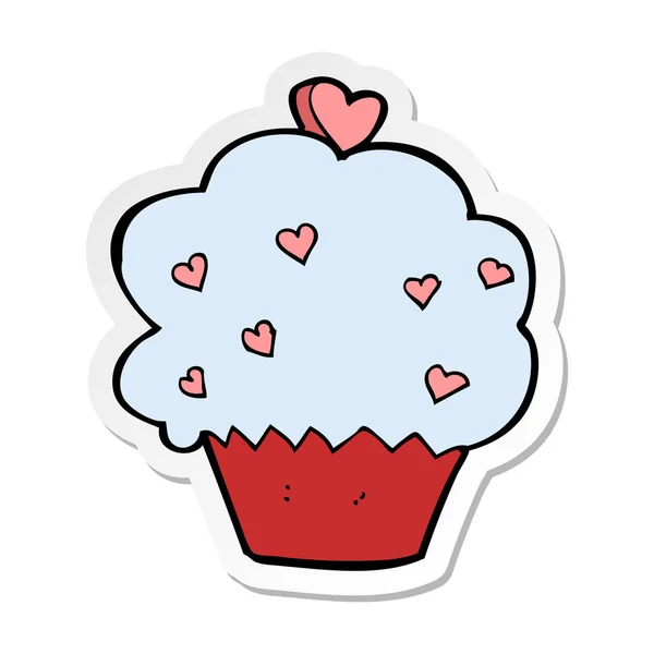 Sticker Cartoon Cupcake — Stock Vector