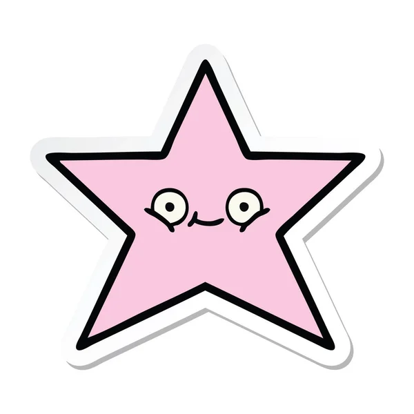 Sticker Cute Cartoon Star Fish — Stock Vector