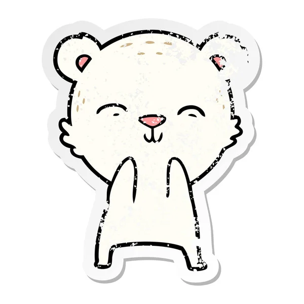 Etiqueta Angustiado Urso Polar Desenhos Animados Feliz — Vetor de Stock