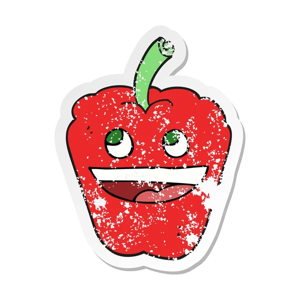 bir çizgi film biber Retro sıkıntılı etiket