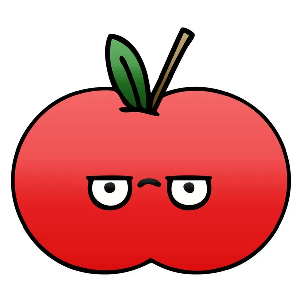 Přechodů šedě kreslený červené jablko — Stockový vektor