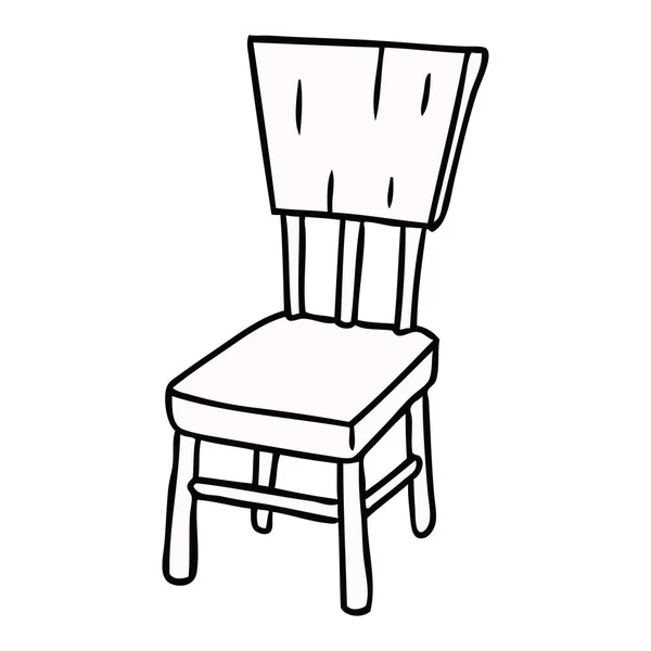 Χέρι Συρμένο Γελοιογραφία Doodle Από Μια Ξύλινη Καρέκλα — Διανυσματικό Αρχείο