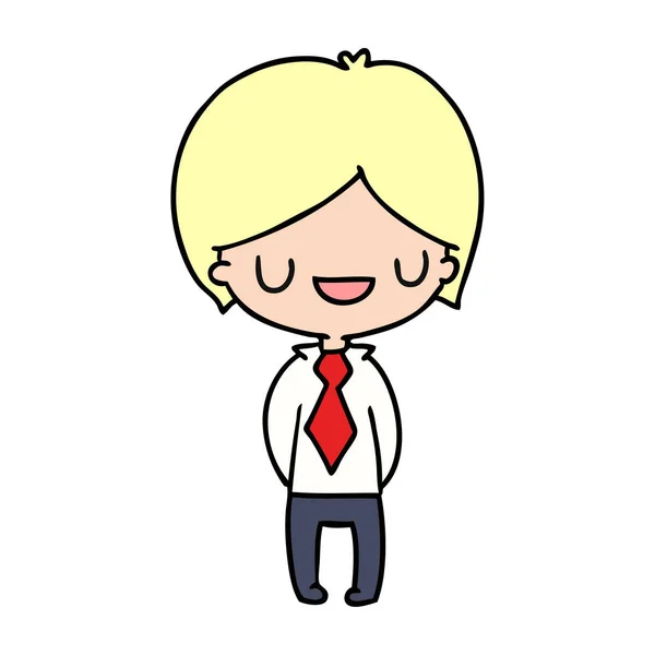 Cartoon of a kawaii cute boy — Stock Vector
