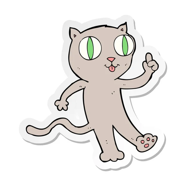 Pegatina Gato Dibujos Animados Con Idea — Vector de stock