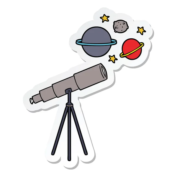 Autocollant d'un télescope de dessin animé — Image vectorielle