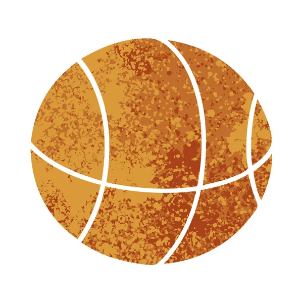 Retro Illustration Stil Tecknad Basketboll — Stock vektor