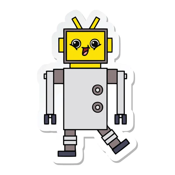 Nálepkou roztomilý kreslený robota — Stockový vektor