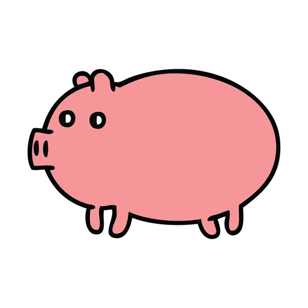 Lindo cerdo gordo de dibujos animados — Vector de stock