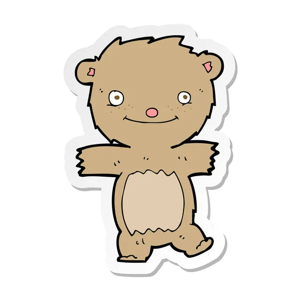 Sticker of a cartoon teddy bear — Stock Vector