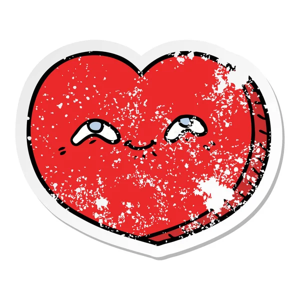 Αναξιοπαθούντα αυτοκόλλητο κινουμένων σχεδίων καρδιάς αγάπη — Διανυσματικό Αρχείο
