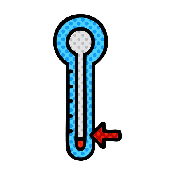Çizgi Roman Tarzı Karikatür Bir Cam Termometre — Stok Vektör