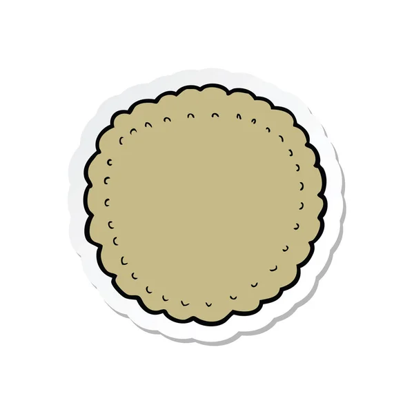 Sticker of a cartoon biscuit — Stock Vector