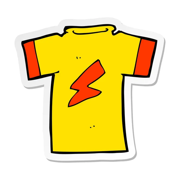 Pegatina Una Camiseta Dibujos Animados Con Rayo — Vector de stock