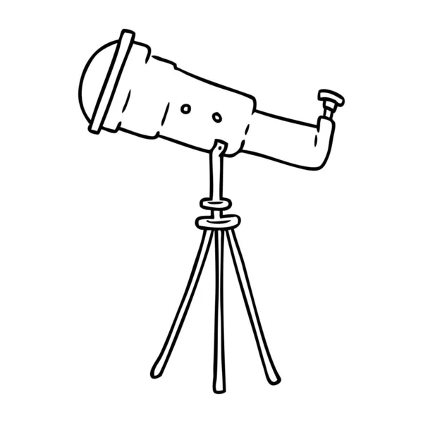 Ручний Малюнок Лінії Каракулі Великого Телескопа — стоковий вектор