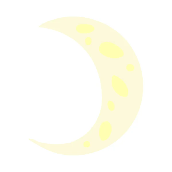 Hand Drawn Cartoon Doodle Crescent Moon — Stock Vector