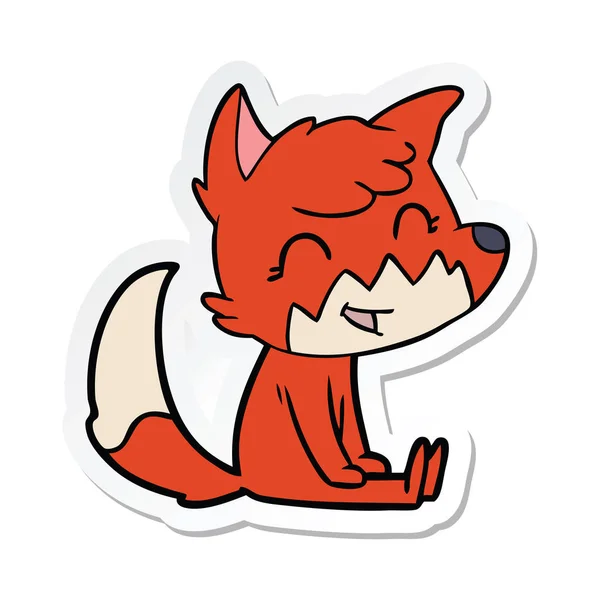 Samolepka Fox Šťastný Karikatura — Stockový vektor
