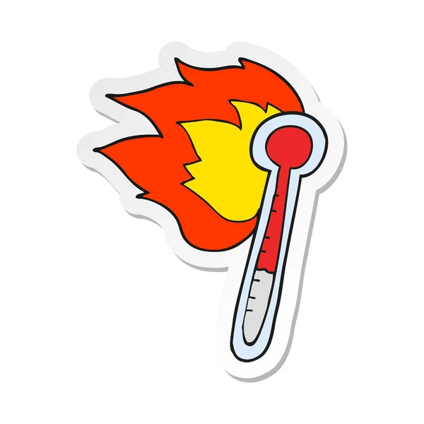 Samolepka o teplotě kreslený rozchod se příliš horká — Stockový vektor