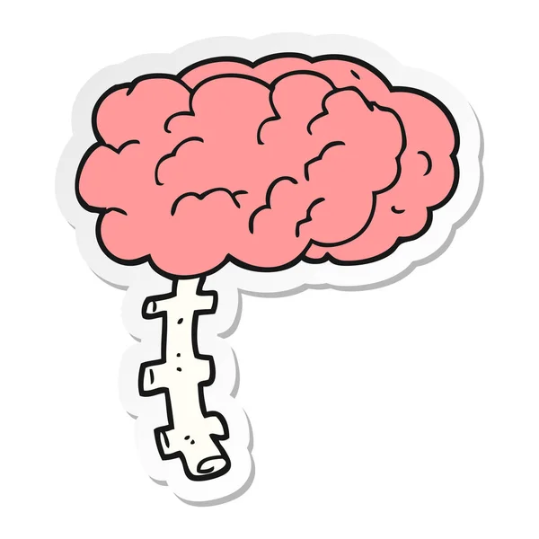Sticker Cartoon Brain — Stock Vector