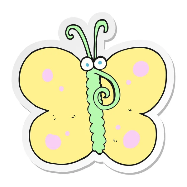 Bir karikatür kelebek Sticker — Stok Vektör