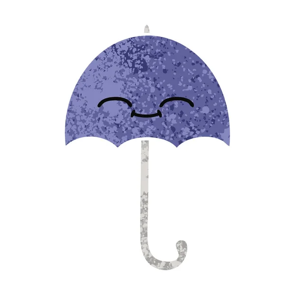 Retro Illustration Style Cartoon Umbrella — Stock Vector