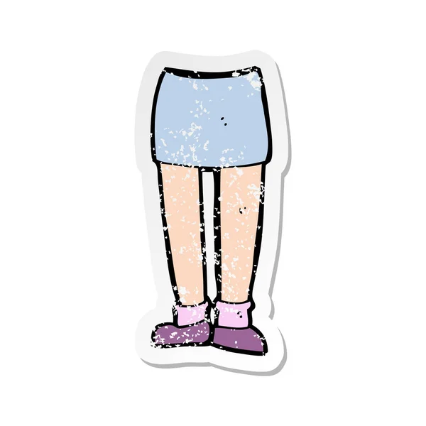 Retro Distressed Sticker Cartoon Legs — Stock Vector