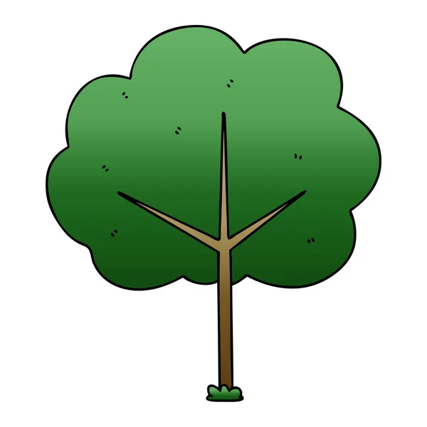 Gradiente Sombreado Peculiar Cartoon Árvore —  Vetores de Stock