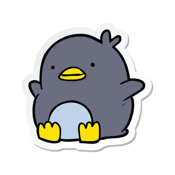 Nálepkou roztomilý kreslený tučňák — Stockový vektor