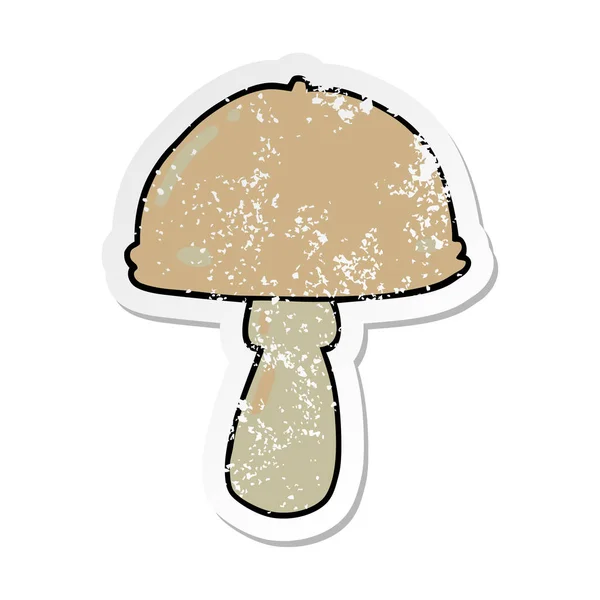 Distressed Sticker Cartoon Mushroom — Stock Vector