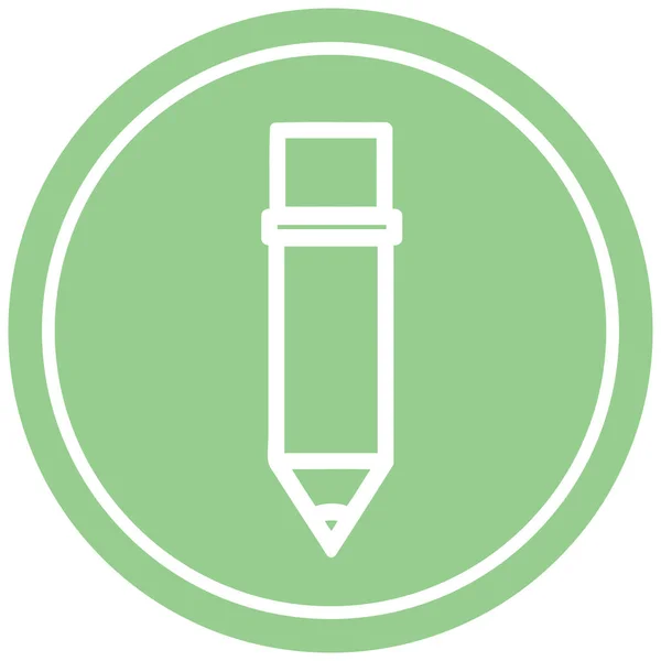 Icône circulaire crayon simple — Image vectorielle